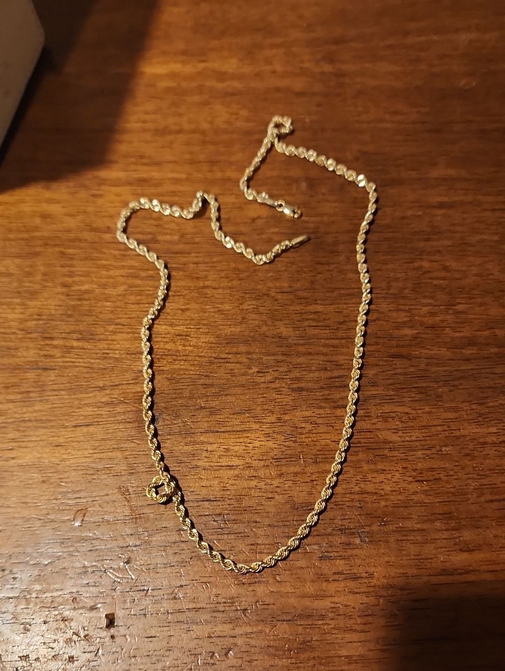 10k Gold Rope Chain Necklace - 20inch 3mm 2.57 Grams